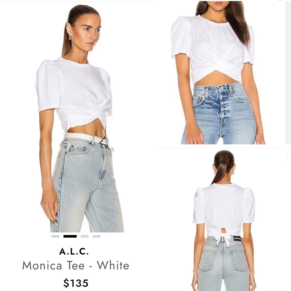 A.L.C. White Cropped 'Monica' Tee - $135